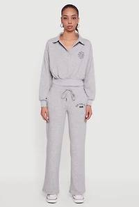 High Waisted New York City Graphic Sweatpants