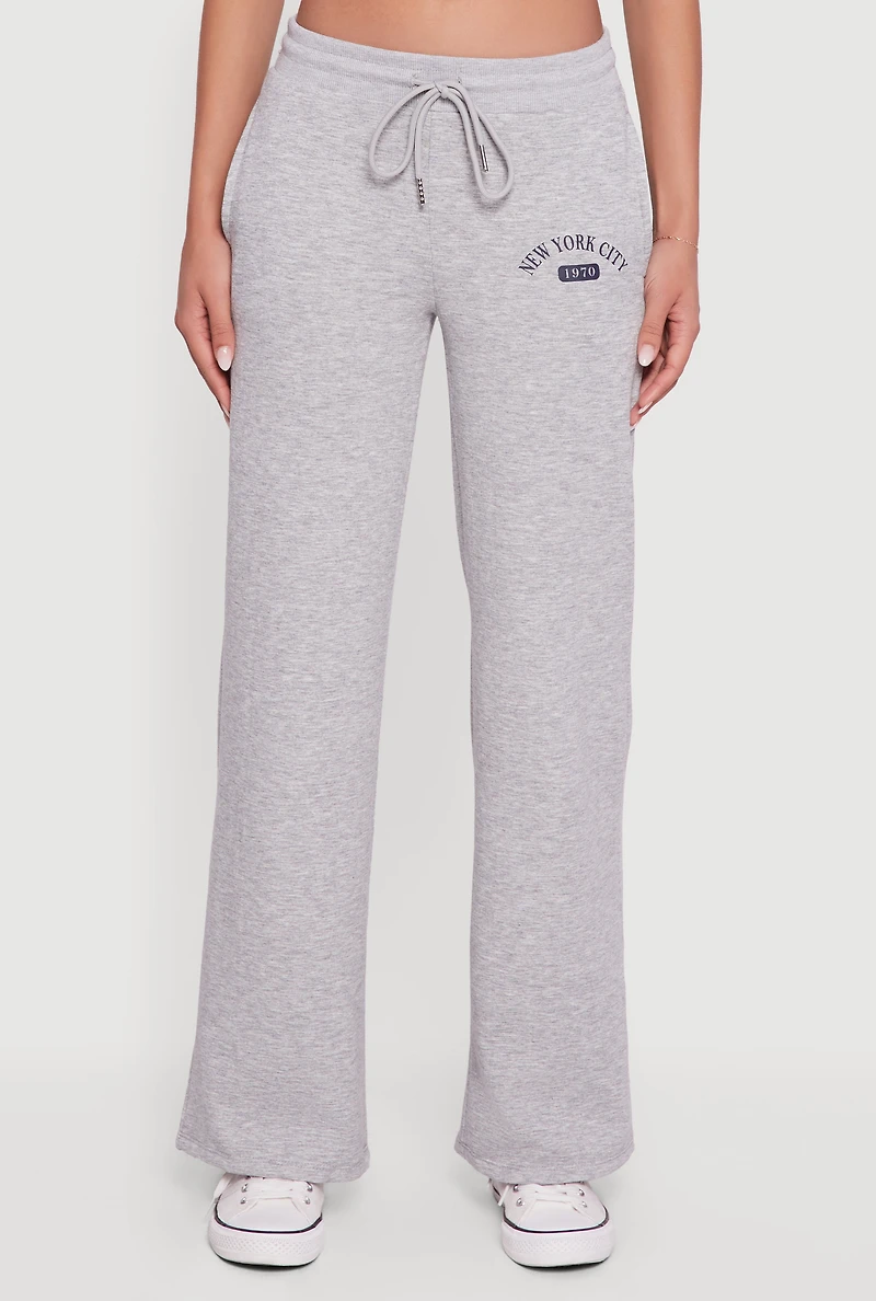 High Waisted New York City Graphic Sweatpants