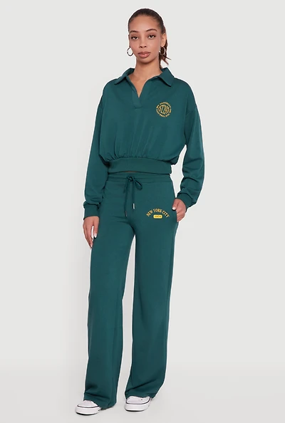 High Waisted New York City Graphic Sweatpants