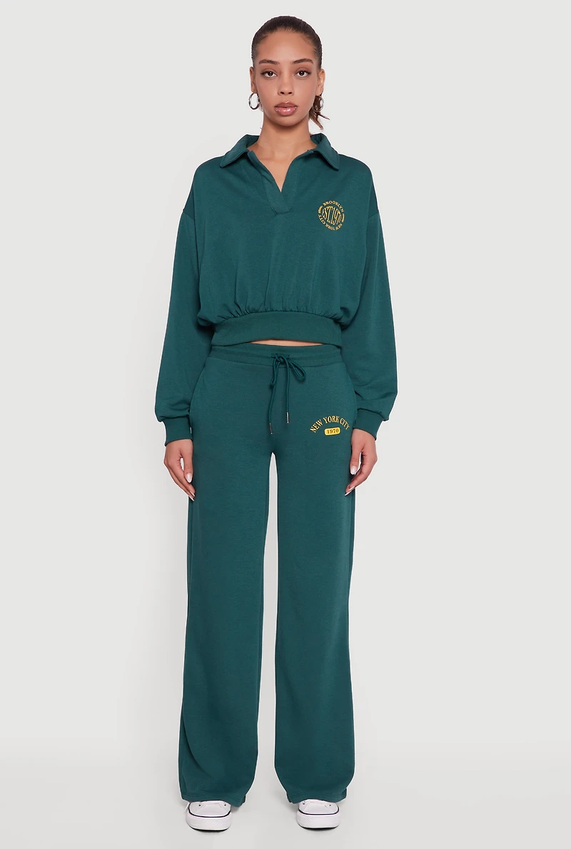 High Waisted New York City Graphic Sweatpants