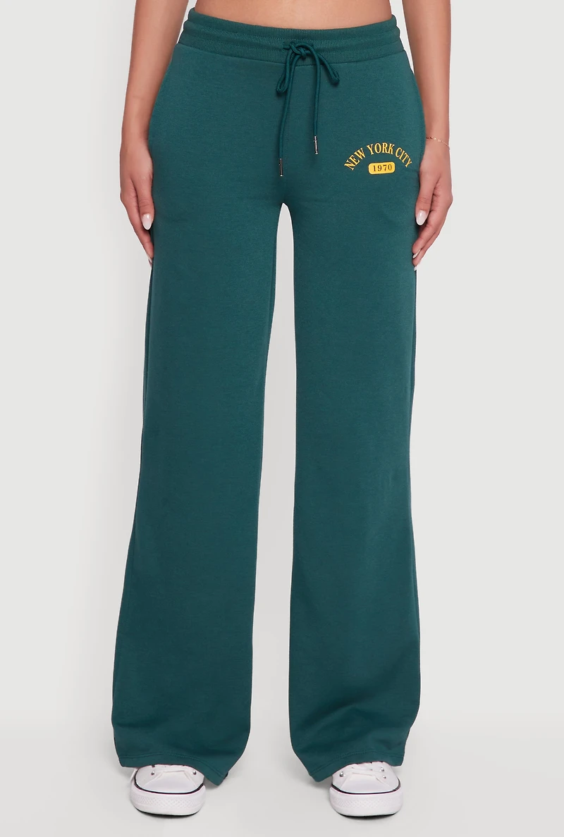 High Waisted New York City Graphic Sweatpants