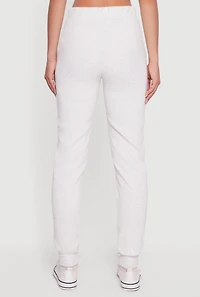 Brushed Rib Knit Drawstring Waist Joggers