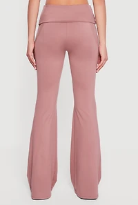 Fold Over Waisted Flare Leg Pants