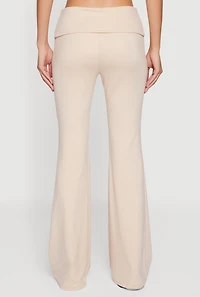 Fold Over Waisted Flare Leg Pants