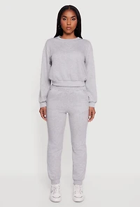 Womens Rhinestone Studded Long Sleeve Pullover Sweatshirt,