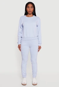 Rhinestone Studded Long Sleeve Pullover Sweatshirt