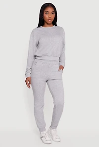 Rhinestone Studded Elastic Waist Joggers