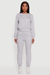 Rhinestone Studded Elastic Waist Joggers