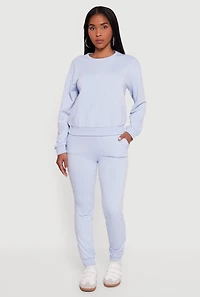 Womens Rhinestone Studded Elastic Waist Joggers, Blue, Size S