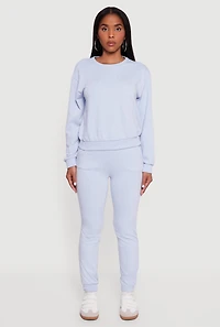 Womens Rhinestone Studded Elastic Waist Joggers, Blue, Size S