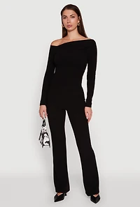 Womens One Shoulder Long Sleeve Blouse,