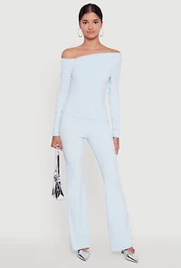 Womens One Shoulder Long Sleeve Blouse,