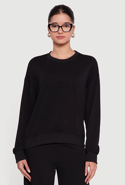 Brooklyn Embossed Pullover Sweatshirt