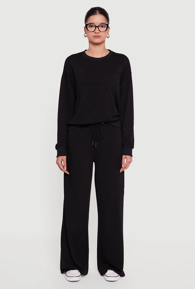 Brooklyn Embossed Pullover Sweatshirt