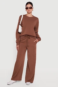 Brooklyn Embosses Graphic High Waisted Sweatpants