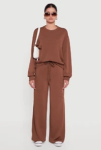 Brooklyn Embosses Graphic High Waisted Sweatpants