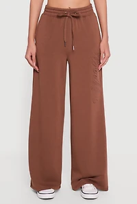 Brooklyn Embosses Graphic High Waisted Sweatpants