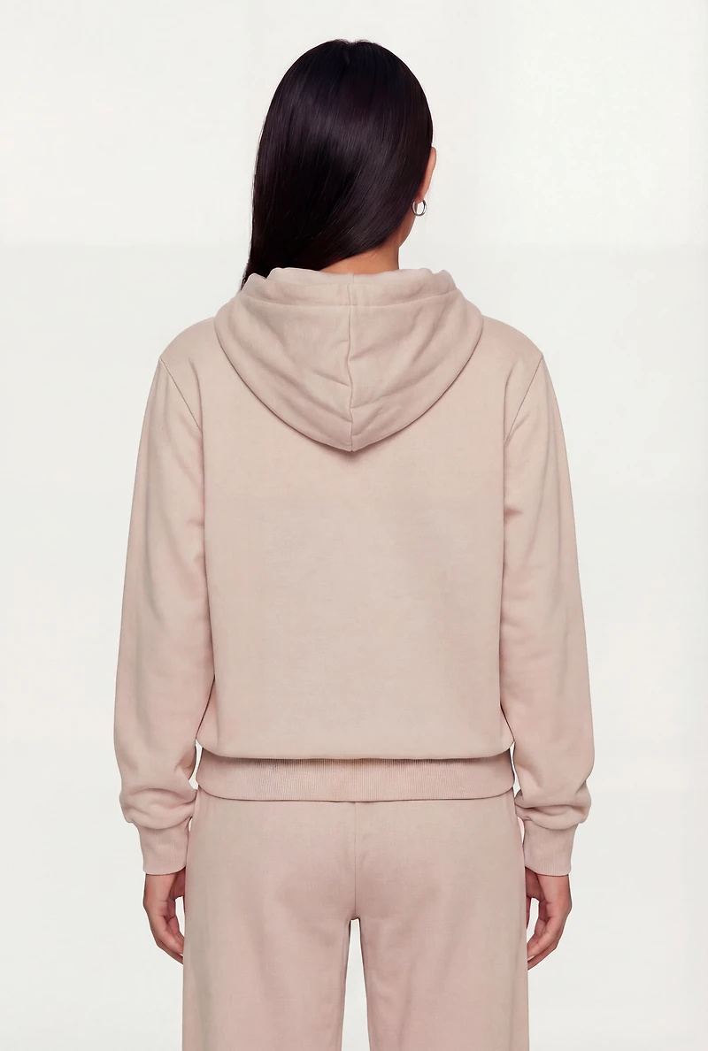 Bow Graphic Kangaroo Pocket Pullover Hoodie