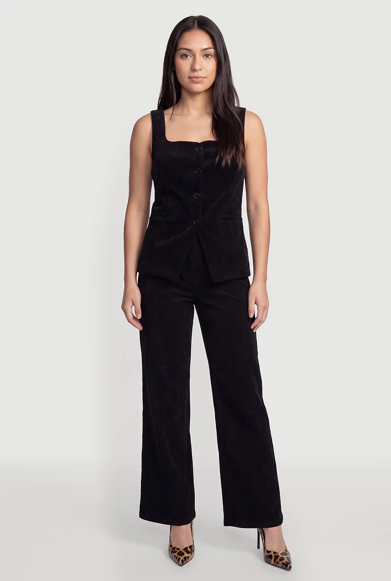 Square Neck Button Front Waistcoat