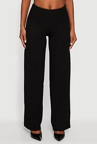 Fold Over Pull On Wide Leg Pants