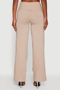 Fold Over Pull On Wide Leg Pants