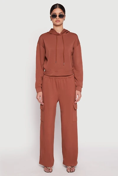 Womens Iris Pull On Cargo Pocket Pants, Brown, Size S