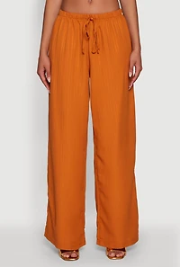 Womens Iris Shadow Stripe Textured Knit Wide Leg Pants, M