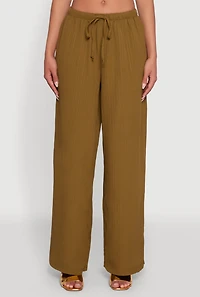 Womens Iris Shadow Stripe Textured Knit Wide Leg Pants, Green,