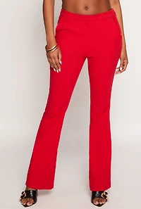 Womens Iris Flare Dress Pants, Red, Size S