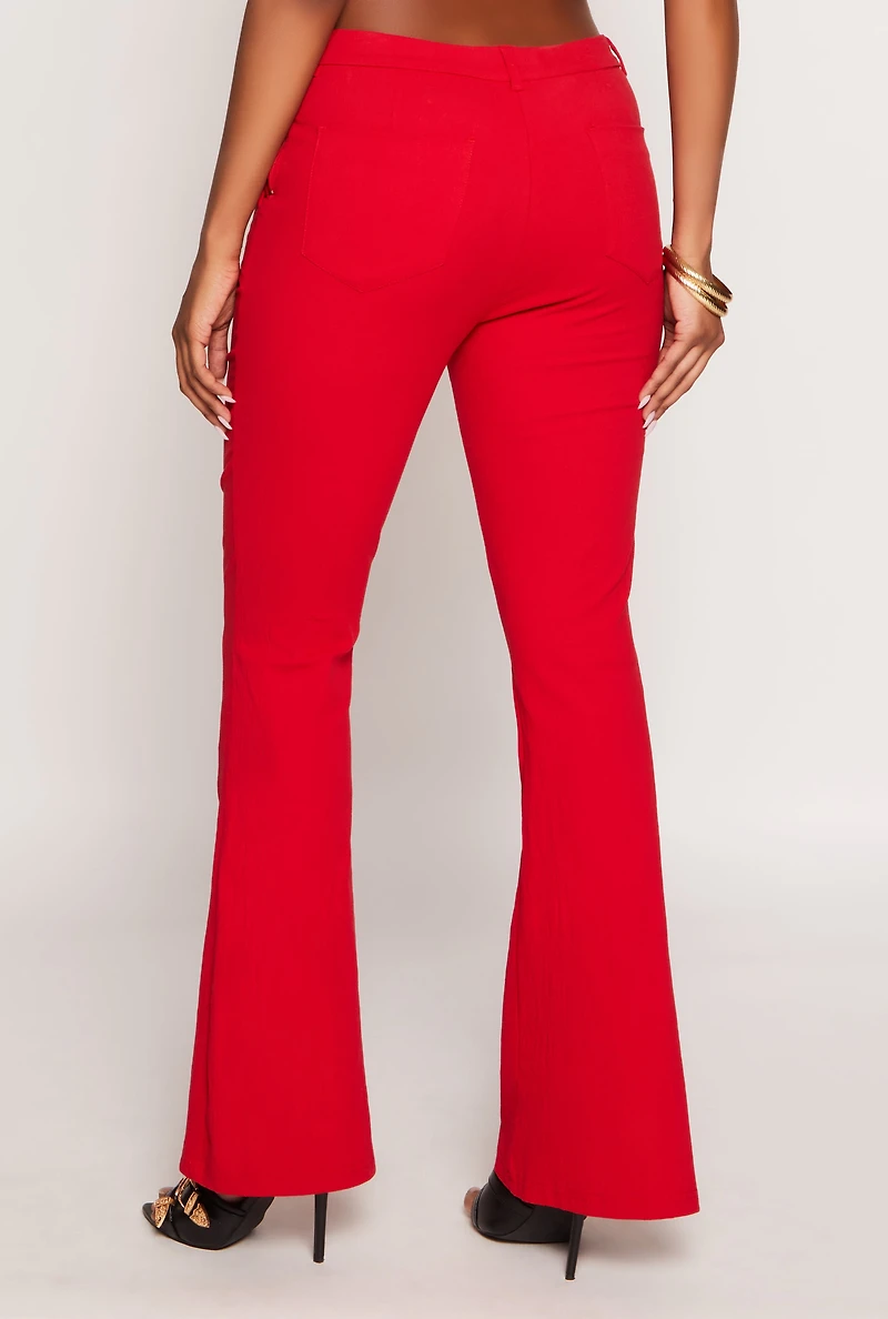 Womens Iris Flare Dress Pants, Red, Size S