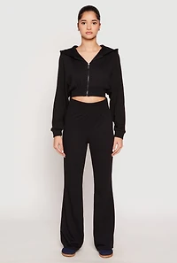 Elastic Waist Flared Sweatpants