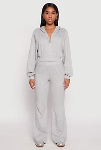 Womens Elastic Waist Flared Sweatpants, L