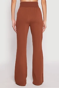 Womens Elastic Waist Flared Sweatpants,