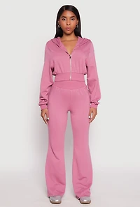 Elastic Waist Flared Sweatpants