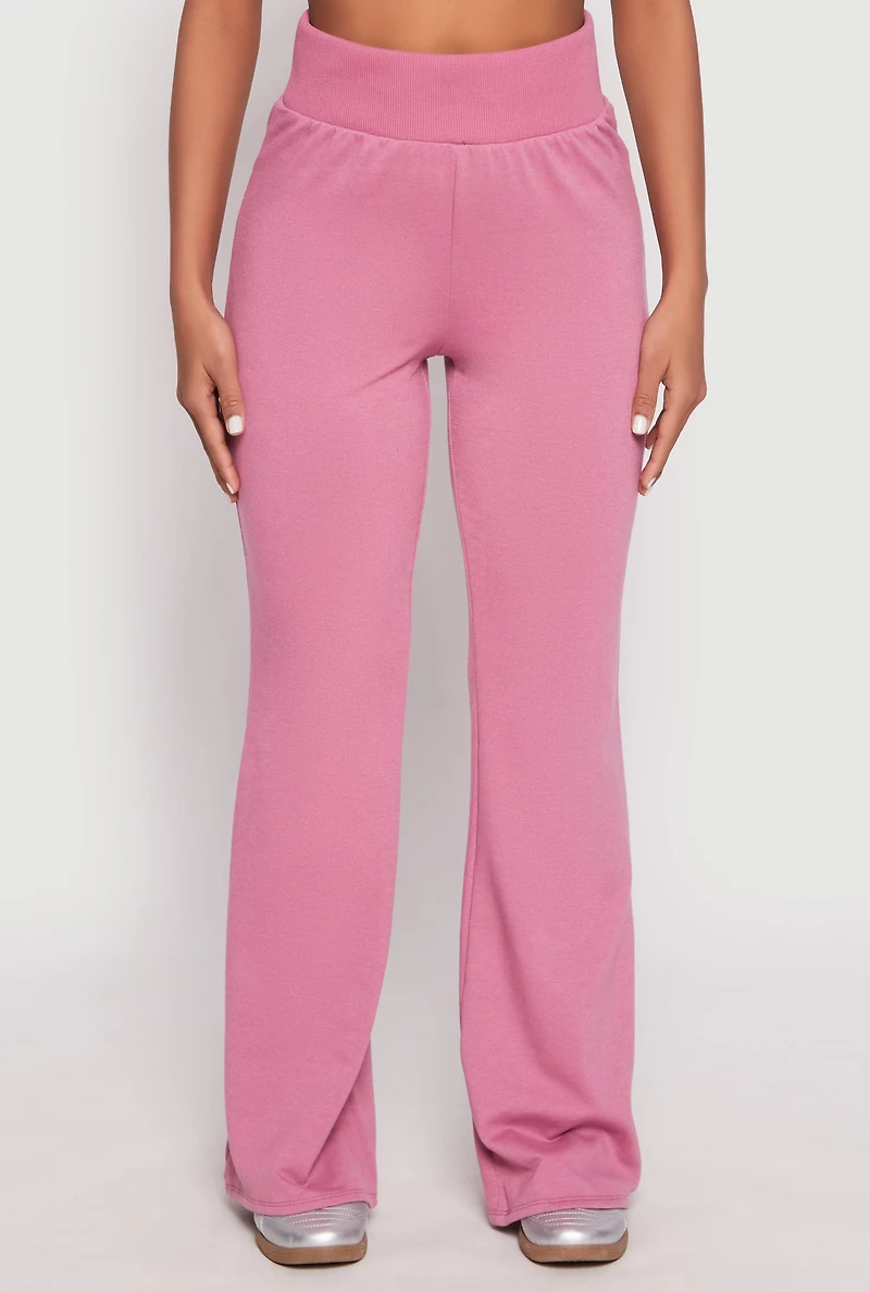 Elastic Waist Flared Sweatpants