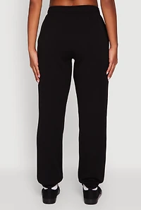 Womens High Waisted Fleece Lined Elastic Waist Joggers,