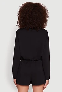 Womens Mock Neck Quarter Zip Pullover Sweatshirt,