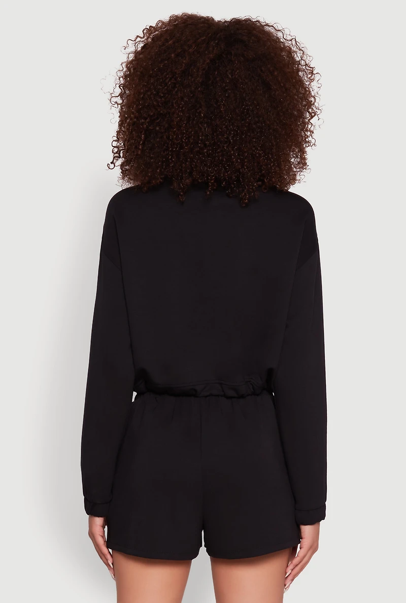 Mock Neck Quarter Zip Pullover Sweatshirt