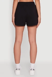Womens Elastic Waist Side Slit Sweatshorts,