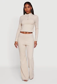 Brushed Knit Straight Leg Pants