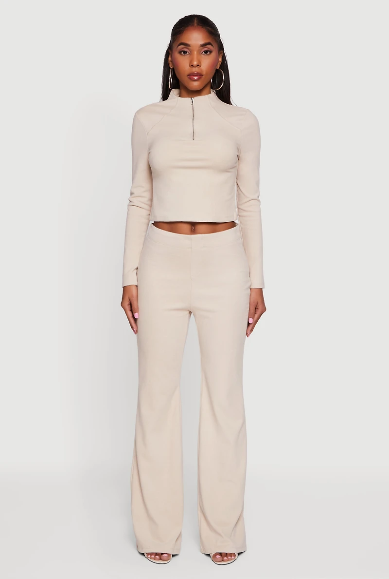 Brushed Knit Straight Leg Pants