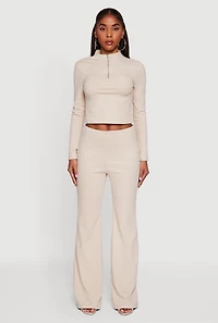 Brushed Knit Straight Leg Pants