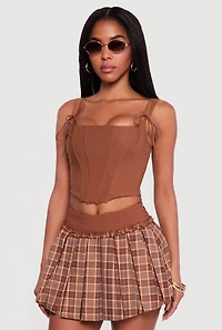 Tie Strap Cropped Corset Top