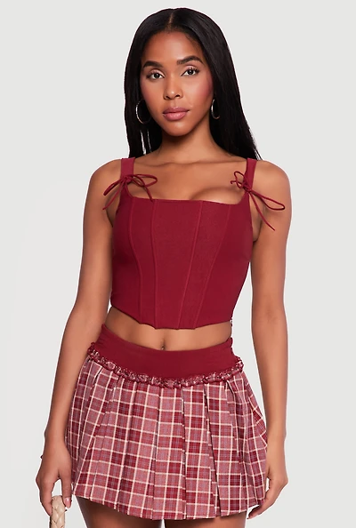 Tie Strap Cropped Corset Top
