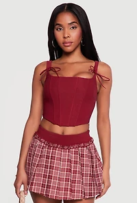 Tie Strap Cropped Corset Top