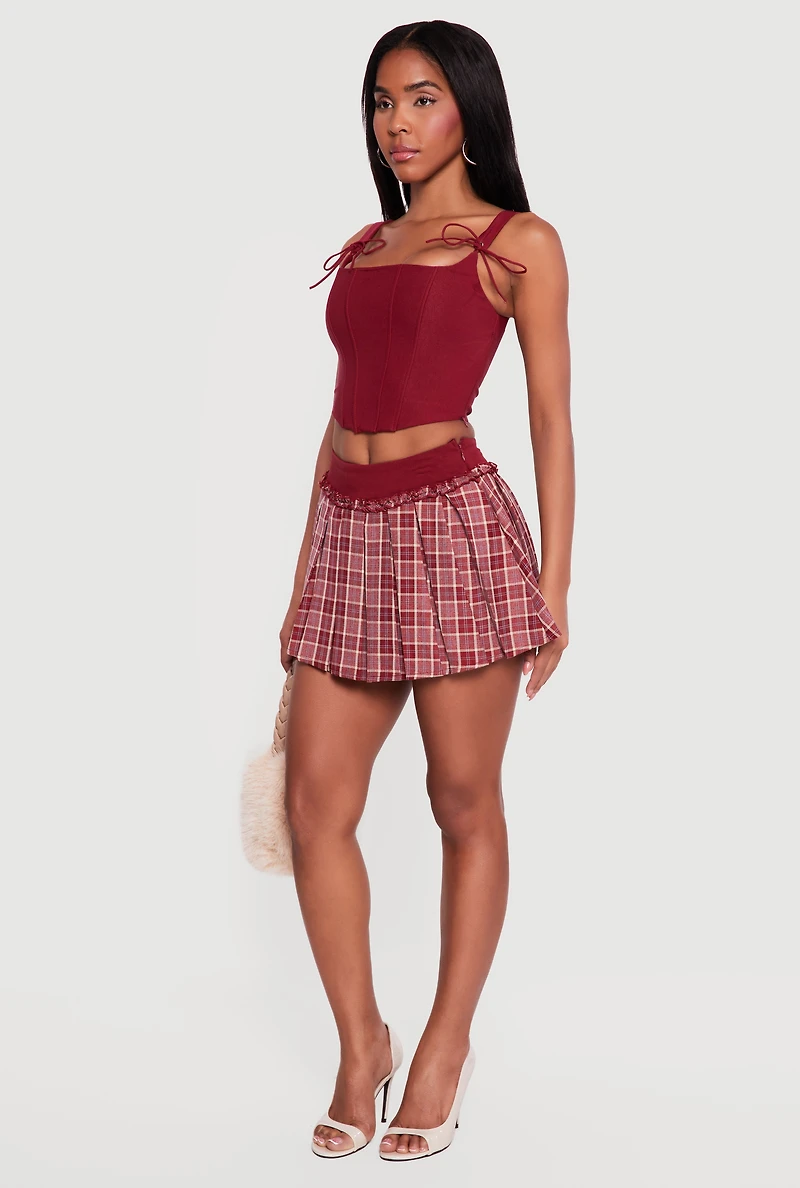 Tie Strap Cropped Corset Top