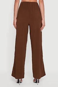 Textured Knit Wide Leg Dress Pants