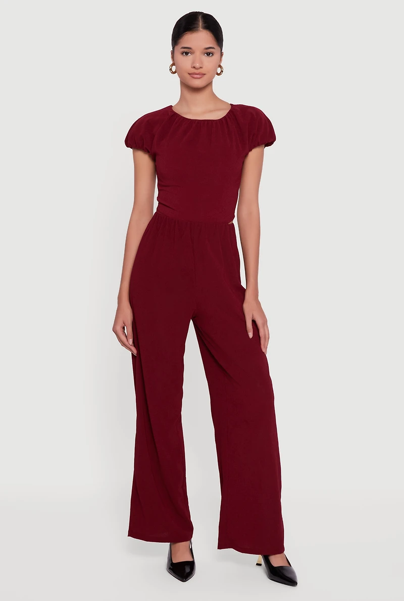 Textured Knit Wide Leg Dress Pants