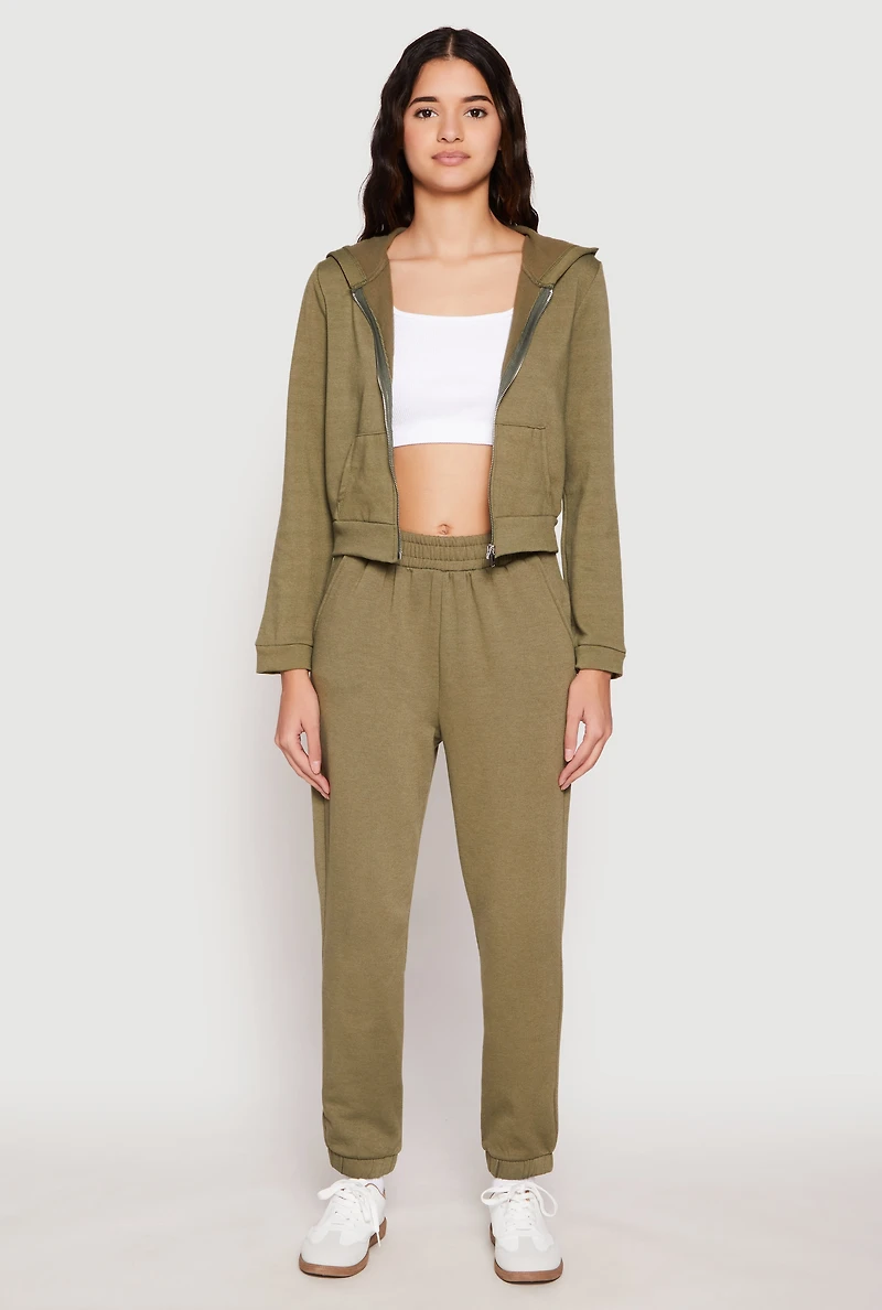 Womens Iris Fleece Pull On Sweatpants, Green, Size S