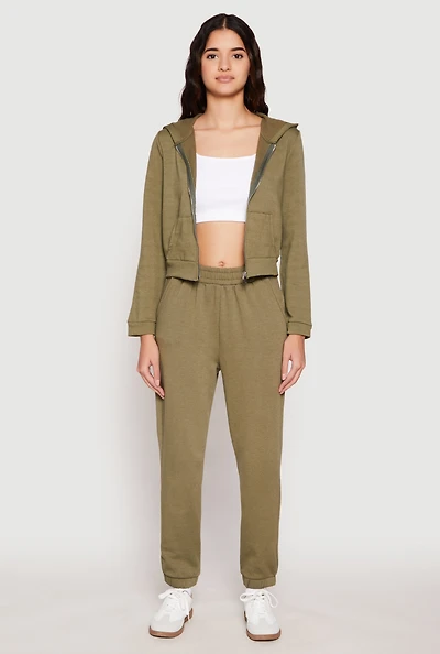 Womens Iris Fleece Pull On Sweatpants, Green, Size S